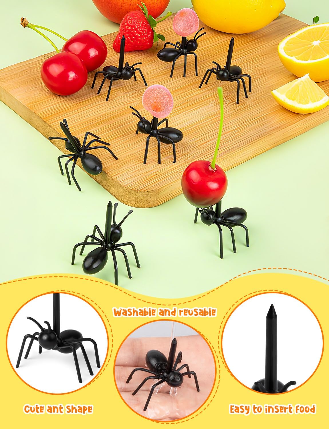 36pcs Mini Dinosaur Food Picks, Cute Cartoon Animal Fruit Toothpicks for Dinosaurs Birthday Party Bento Picks for Sandwiches, Snacks Desserts Accessory