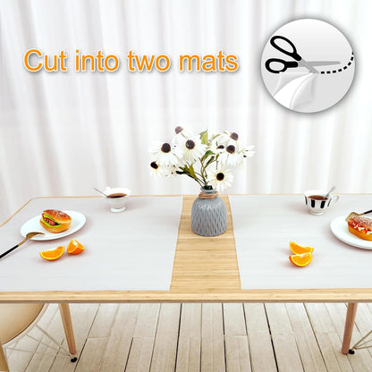 AECHY Extra Large Silicone Mat 78.74”x19.69”x0.08”, Multipurpose Silicone Mat Thick Heat Resistant Mat Shipped Rolled Up Kitchen Counter Mat Nonslip Silicone Mats for Kitchen Counter Translucent