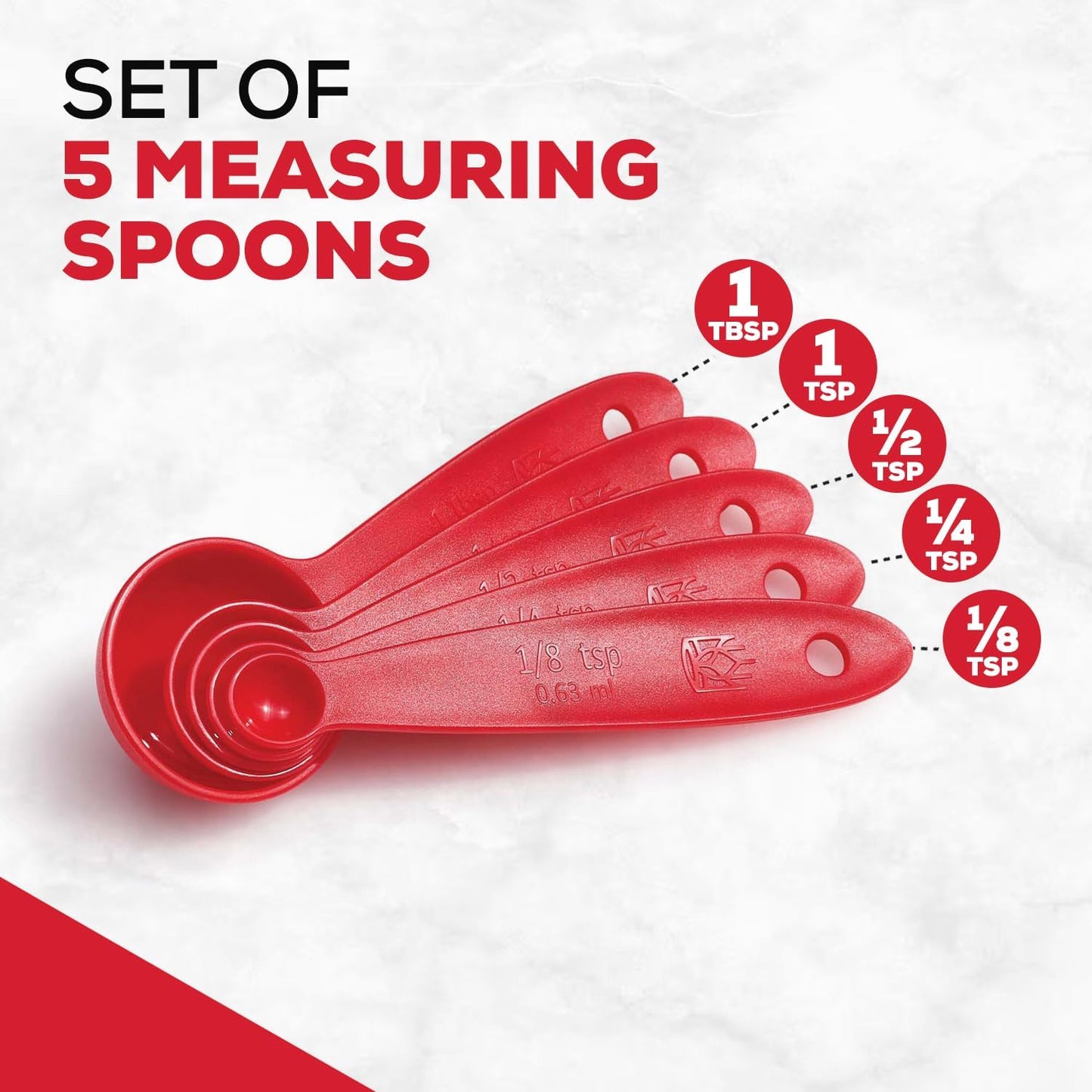 King Arthur Baking Company Spice Measuring Spoons, 18/8 Stainless Steel, 7-Piece Set, Precision Measures, For Baking And Cooking