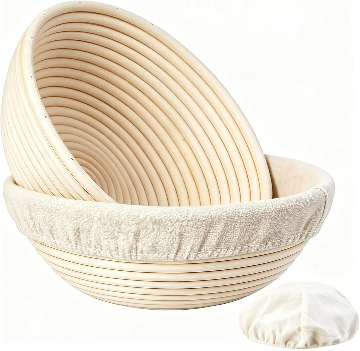 9'' Round Sourdough Banneton Bread Proofing Basket, Set of 2