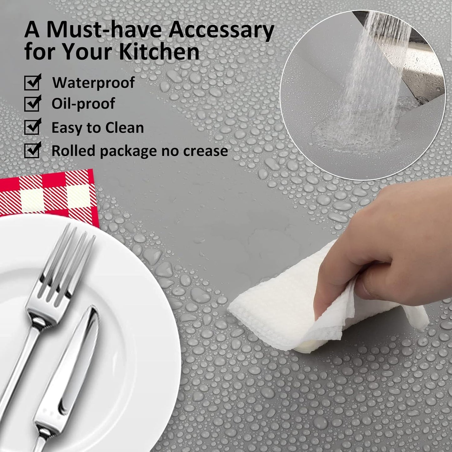 Silicone Mat Heat Resistant Mats for Countertop, Large Silicone Mats for Crafts Kitchen Counter Workbench Table protector, Size 36x24 inches Thick 2mm,Rolled Package,Light Blue