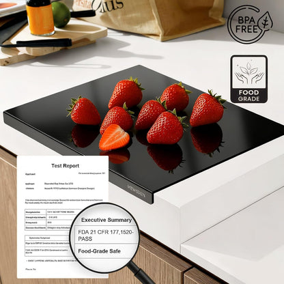 Acrylic Cutting Board with Counter Lip, Clear Cutting Boards for Countertop Protector, Cutting Board for Kitchen Counter, Non-Slip Dough Mat, Kitchen Decor Gadgets House Warming Gifts(24"x18")