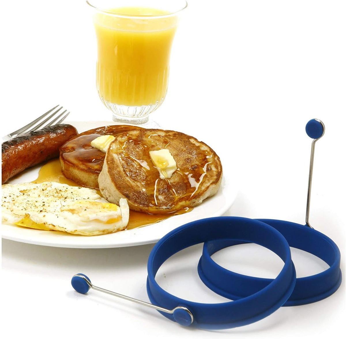 Norpro Silicone Round Pancake/Egg Cooking Rings, 4 Pieces