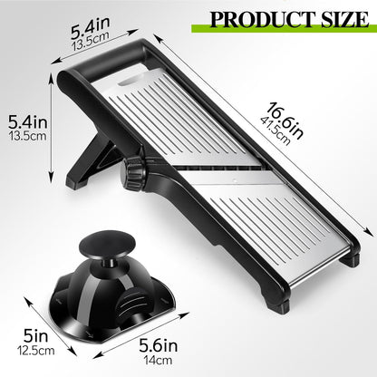 MASTERTOP Mandoline Slicer for Kitchen Adjustable Stainless Steel Food Slicer Vegetable Chopper Onion Waffle French Fry Cutter Potato Chip Julienne Slicer with Safety Gloves
