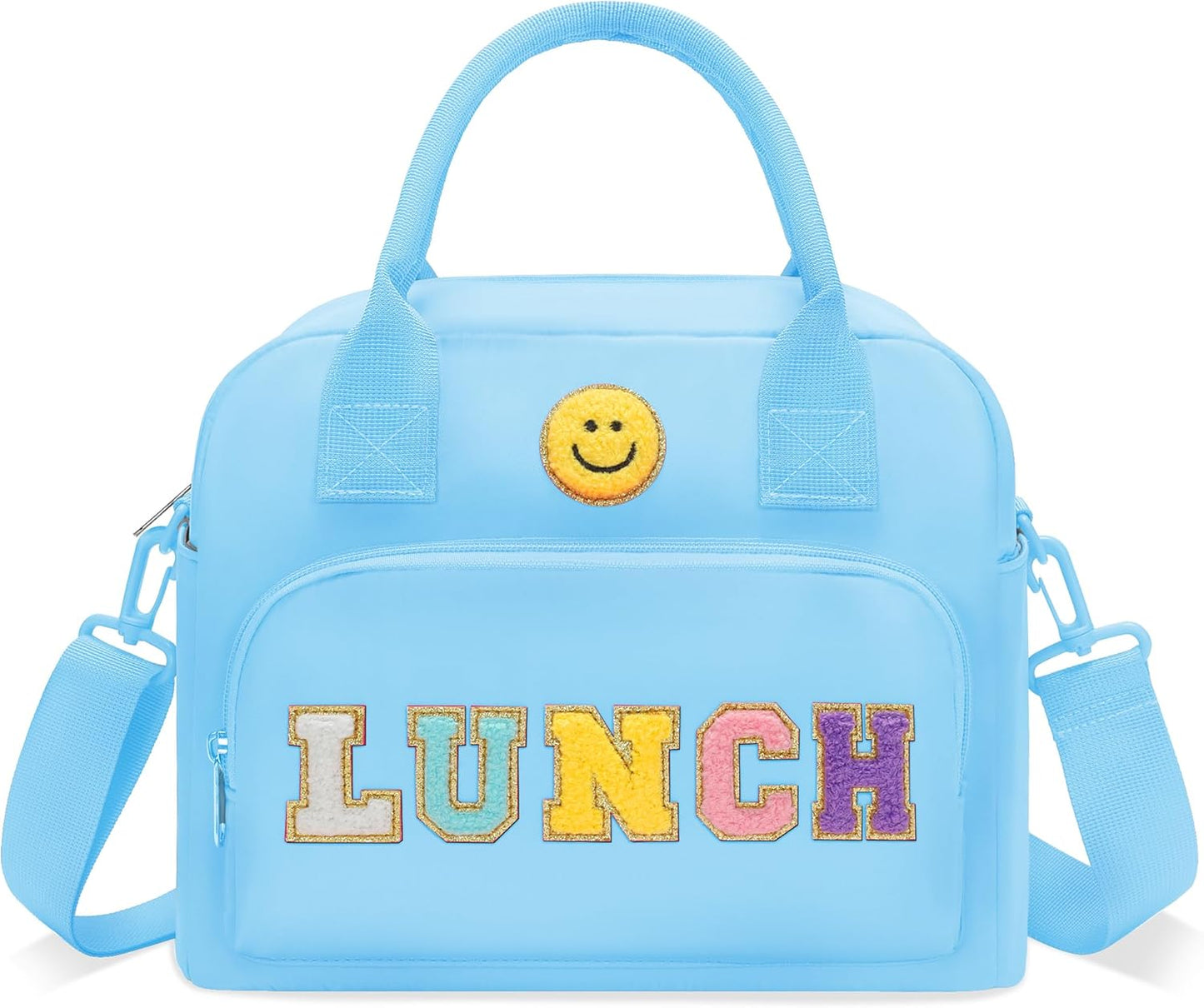 RLGPBON Insulated Lunch Bag Teen Girls, Preppy Lunch Box Large Insulated Lunch Bag Reusable Lunch Tote Bag, Preppy LunchBag for Girls School Travel Picnic