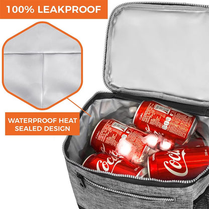 opux Insulated Lunch Box Men Women, Lunch Bag for Work School, Leakproof Soft Cooler Tote Adult, Large Lunch Pail Kids Boys Girls, Picnic Beach Food Bag with Shoulder Strap, Purple Floral