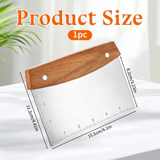 Dough Cutter and Scraper Stainless Steel Multipurpose Bench Scraper for Bread Kitchen Gadgets for Pastry Pizza Bread Food Cutter Cooking