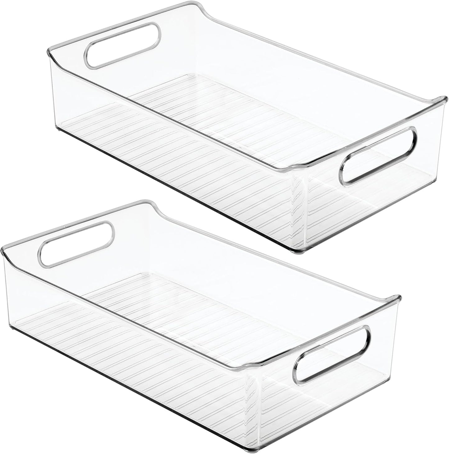 iDesign Stackable Storage Bin with Handles for Pantry or Fridge, Clear, Made in USA