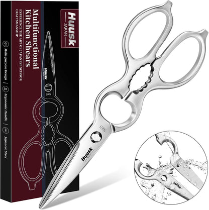 Huusk Heavy Duty Poultry Scissors - Kitchen Scissor for Food Brown