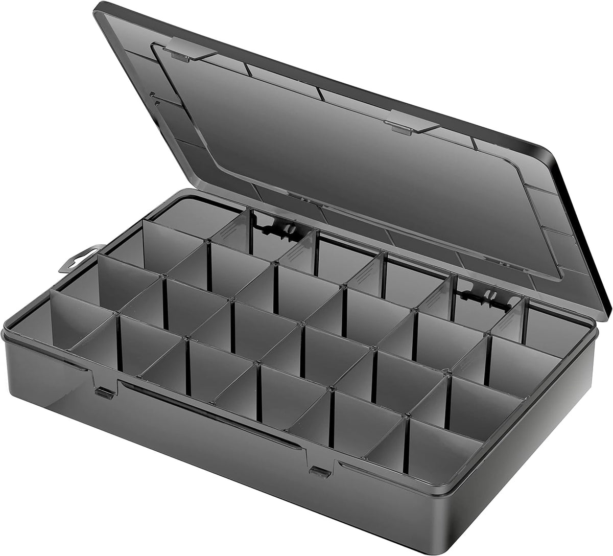 Gbivbe Large 24 Grids Plastic Organizer Box Adjustable Dividers,Clear Storage Box for Jewelry, Art DIY Crafts, Washi Tapes, Beads and Small Parts