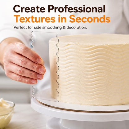 Clear Acrylic Cake Scraper, Cakes Icing Smoother Comb for Baking Butter