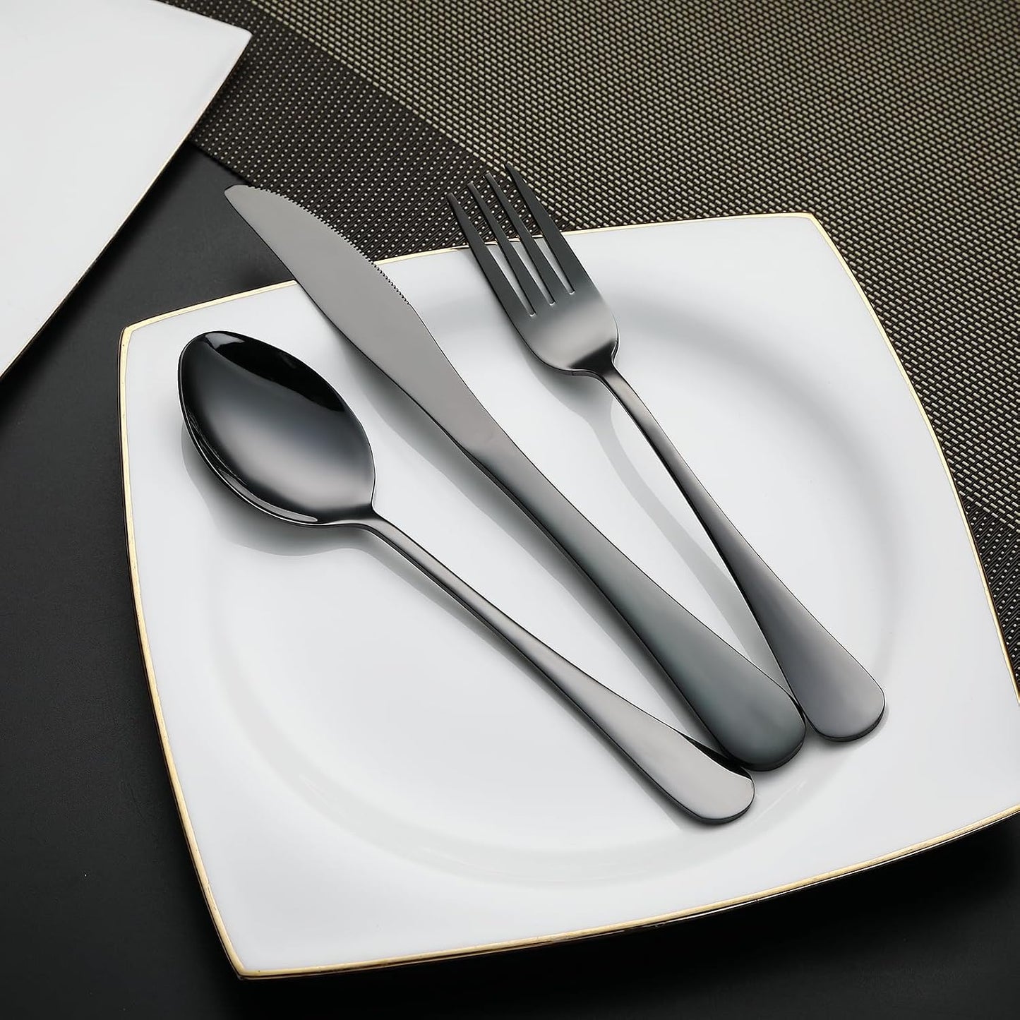 DEVICO Camping Utensils, Full-Size Reusable Silverware for Lunch Adult, Stainless Steel Travel Cutlery Set with Case, Portable Fork Spoon Knife Set for Work, Flatware with Chopsticks (Rainbow)