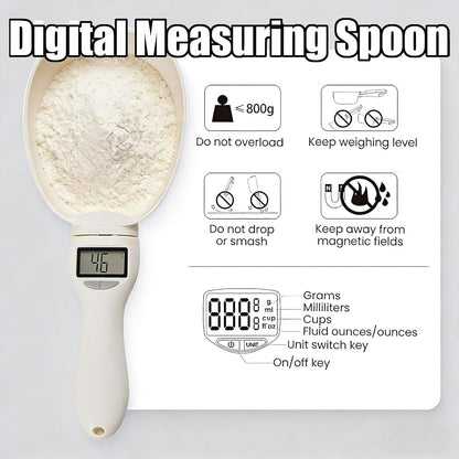 2026 New Digital Measuring Spoon, Electronic Measuring Spoon, Digital Food Measuring Scoop Scale Cup With LCD Display, 800g/1g High Precision, for Dog Cat Pet Food, Daily Meals Kitchen Gadgets (1)