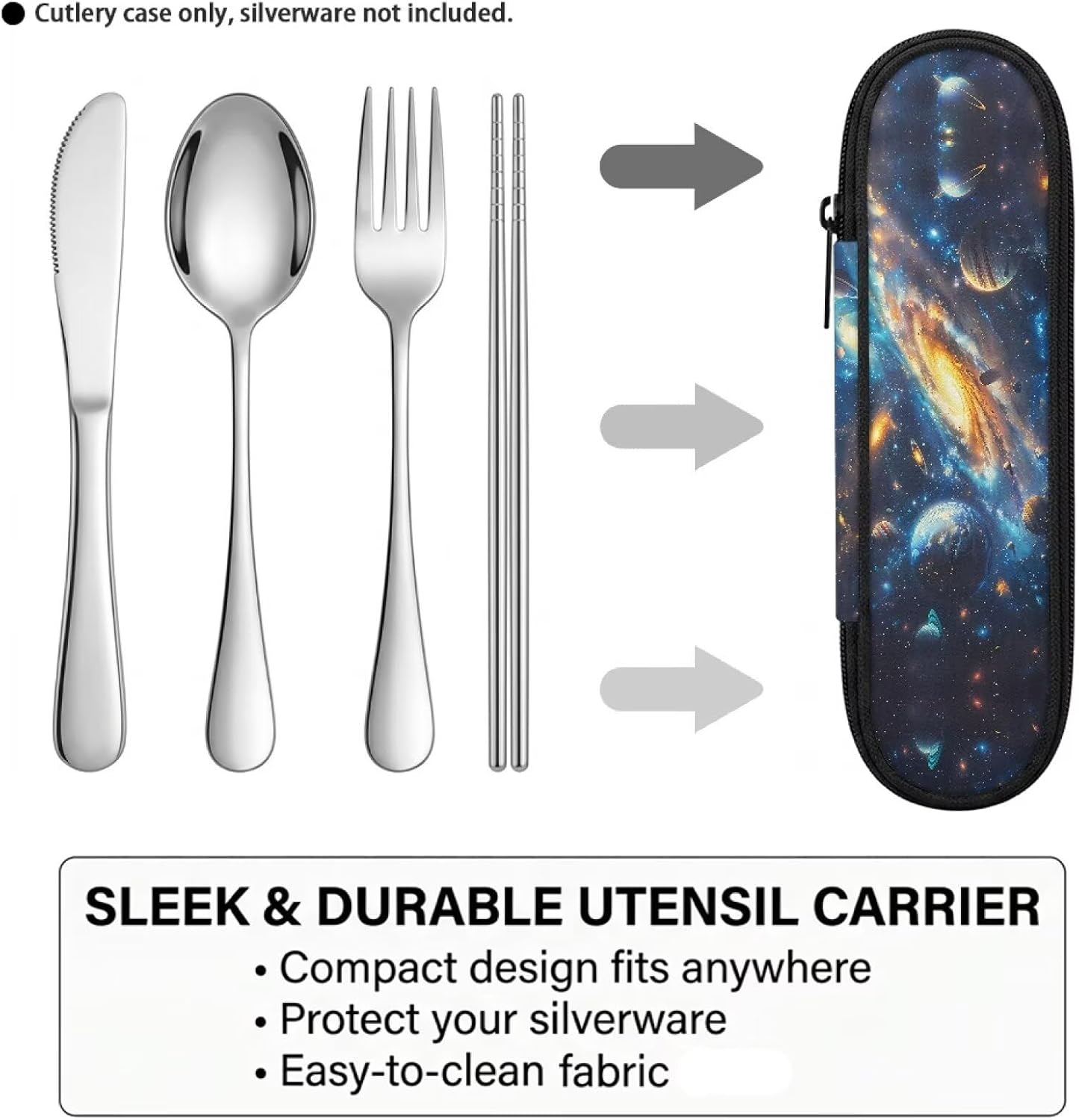 Travel Cutlery Set with Case for Kids Portable Utensil Case Reusable Silverware Pouch for School Travel Lunch Capybara Flower