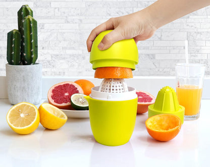 Lechin Hand Juicer, Lemon Squeezer, Two Squeezing Options, Yellow
