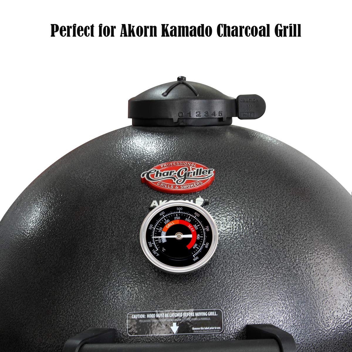 BBQ Grill Temperature Gauge Waterproof Large Face for Kamado Joe Barbecue Charcoal Grill Stainless Steel 150-900°F Cooking Thermometer for Oven Wood Stove Accessories Tool Set Up Easy