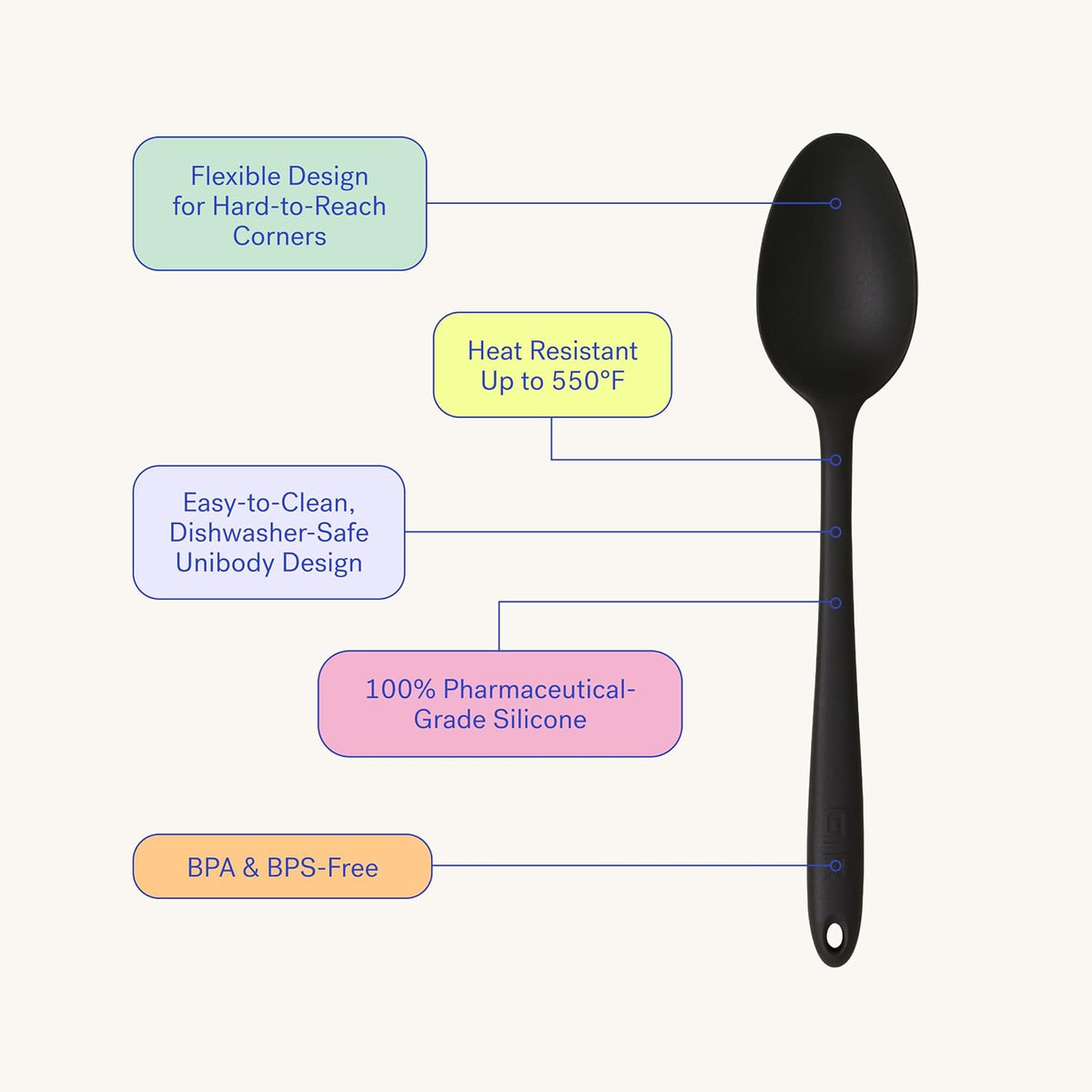 GIR Perforated Silicone Spoon, Multi-Purpose KitchenTool – Black