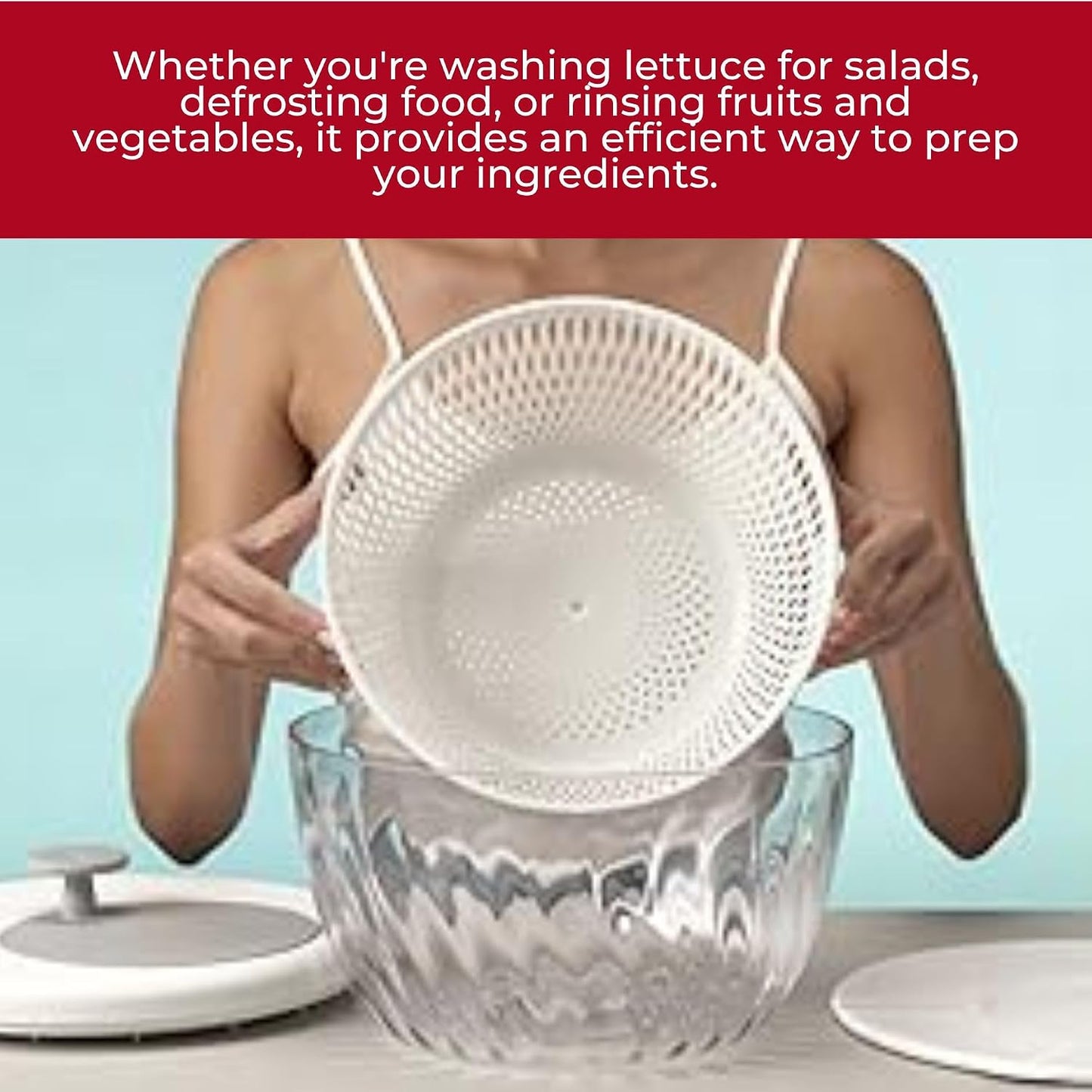 Guzzini Twist & Dry Salad Spinner, Blue 170900134