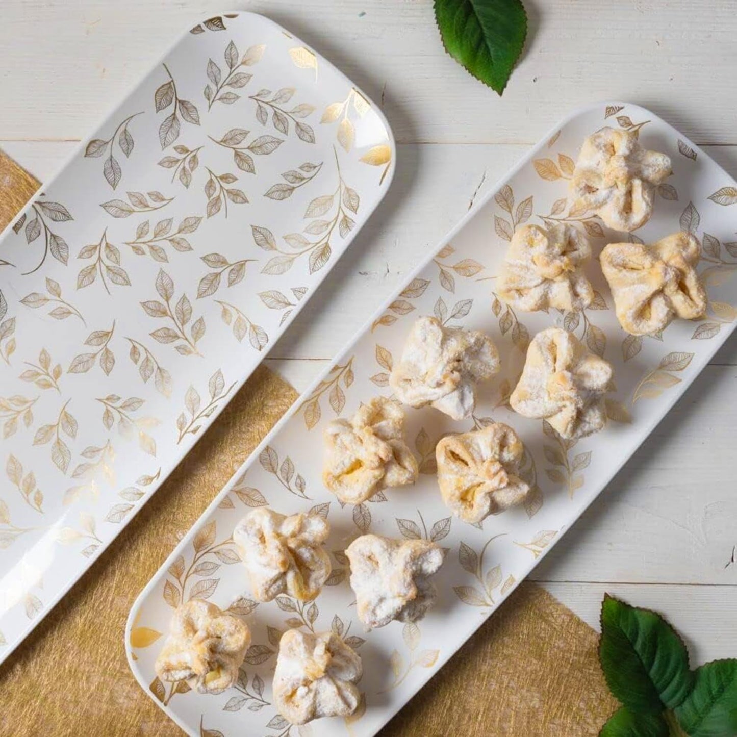 Rectangle White Serving Tray (2-Pack) - 17.5" Disposable Serving Platter for Appetizer, Fruits & Serving Dishes | Perfect Plastic Tray for Party Serveware