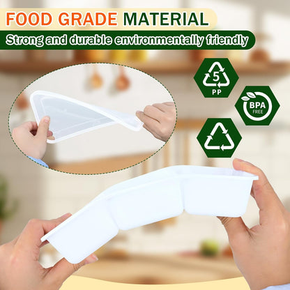 20 Sets Reusable Snack Containers Meal Prep Containers 3 Compartment Condiment Container With Lids Snackle Box Container Portion Control for Refrigeration Sauce,Outdoor Takeaway,Travel(Black)