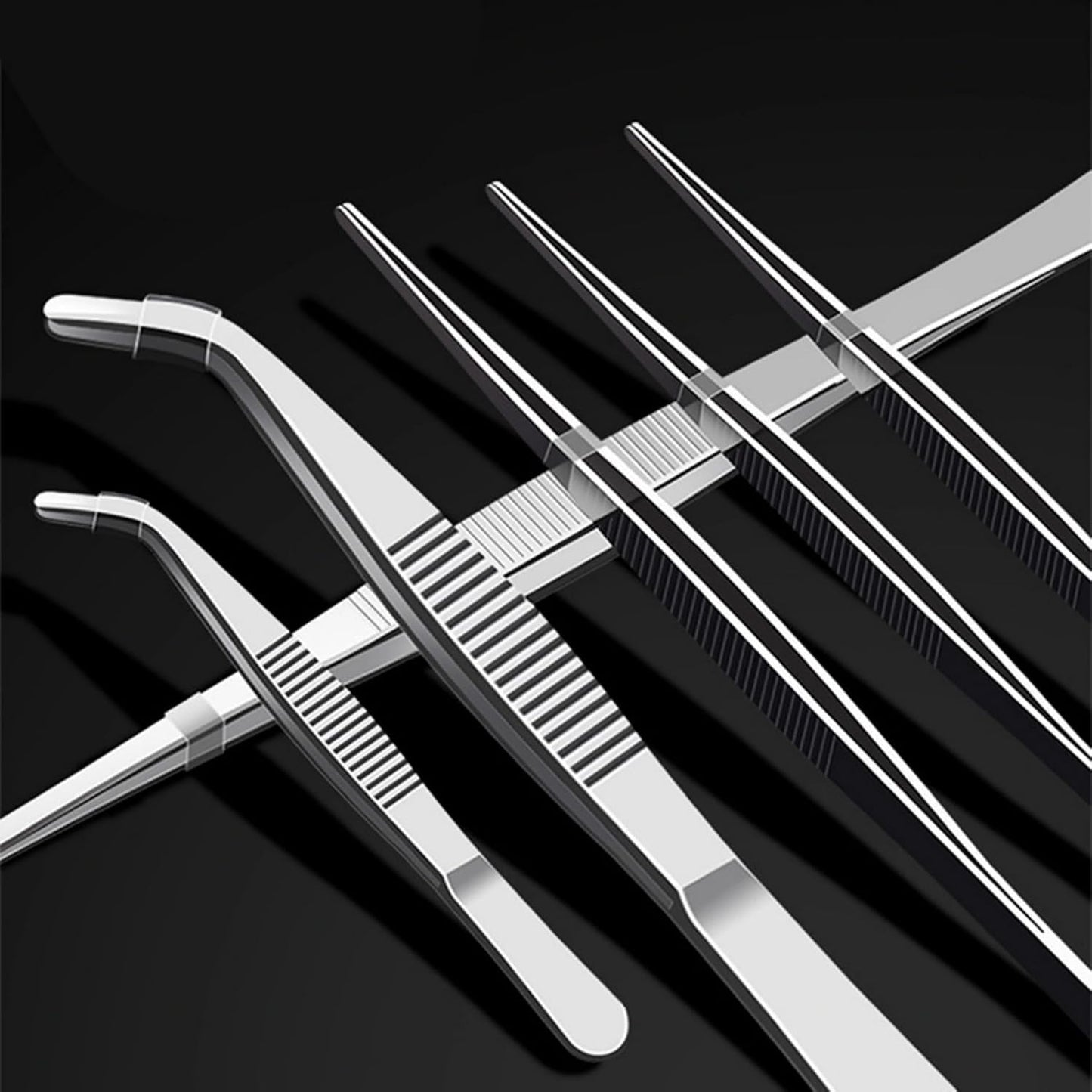 2-Pack 12-Inch BBQ Kitchen Tweezers Tongs, Extra-Long Stainless Steel Cooking Tweezers Dishwasher Safe for Grilling, Baking & Food Prep (12Inch BBQ Tongs)