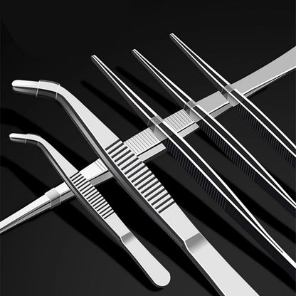 2-Pack 12-Inch BBQ Kitchen Tweezers Tongs, Extra-Long Stainless Steel Cooking Tweezers Dishwasher Safe for Grilling, Baking & Food Prep (12Inch BBQ Tongs)