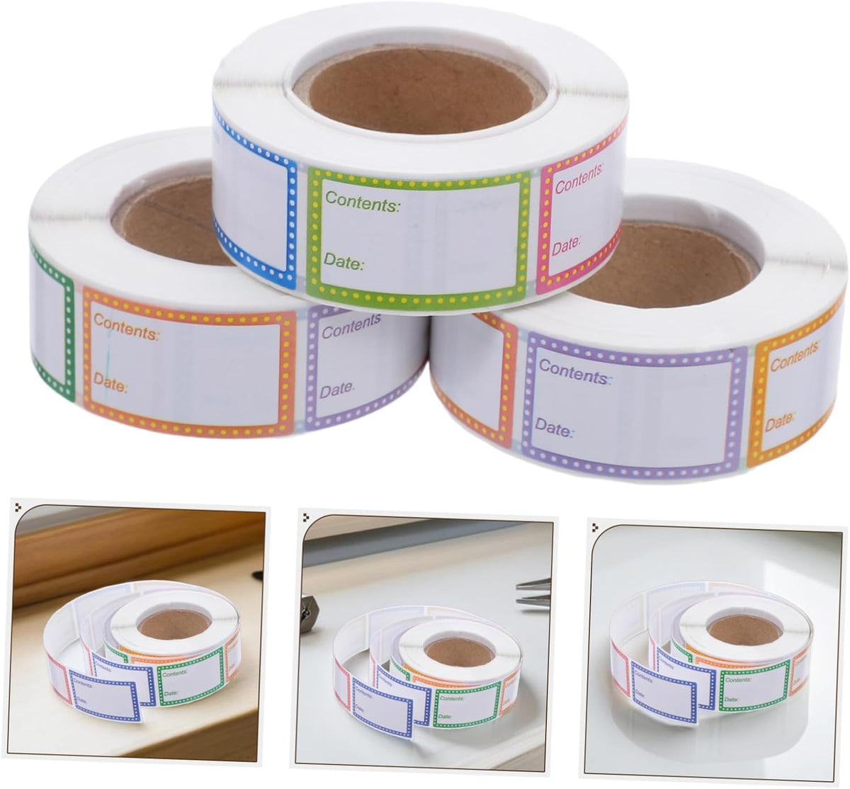 Yardwe 1500pcs Waterproof Date Labels 4x2.5cm Self-Adhesive Food Storage Stickers for Canning Jars Reusable Pantry Container Labels