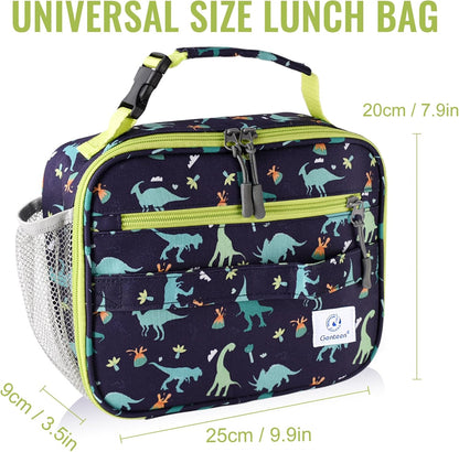 Genteen Lunch Box Kids, Insulated Lunch Bag Kids Boys Girls Back to School, Soft Lunch Box for Men Reusable Lunchbox for Office,Outdoor,School (Black)
