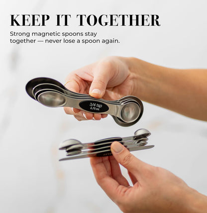 Styled Settings Magnetic Measuring Spoons Set, Gold