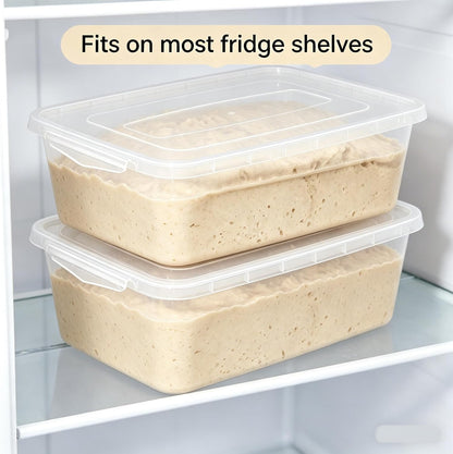 2 Packs 16 L Pizza Dough Proofing Box with Latching Lid, Clear
