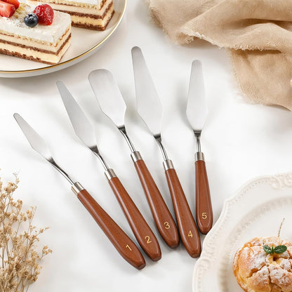 5 Pcs Cake Cream Spatula,Offset Spatula Palette Knife for Cake Decorating