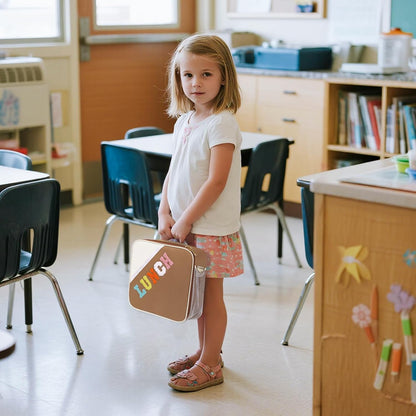 Nsrzua Lunch Bag Kids-Kids Insulated Lunch Bag with Adjustable Strap - Reusable Leakproof Lunch Box for Girls, Preppy School Lunch Tote for Travel, Picnic,School & Winter Camp