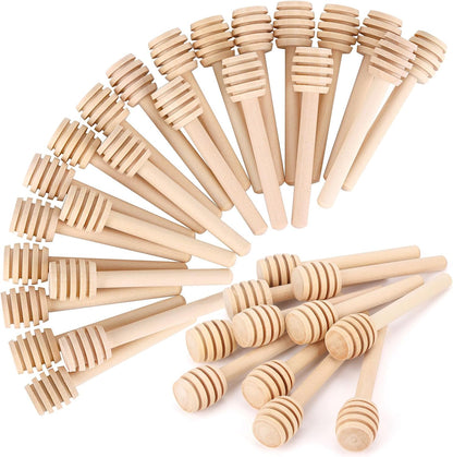 Honey Dipper Sticks- Wooden Honey Dipper 3 Inch Mini Honeycomb Stick for Christmas Halloween Party Favors