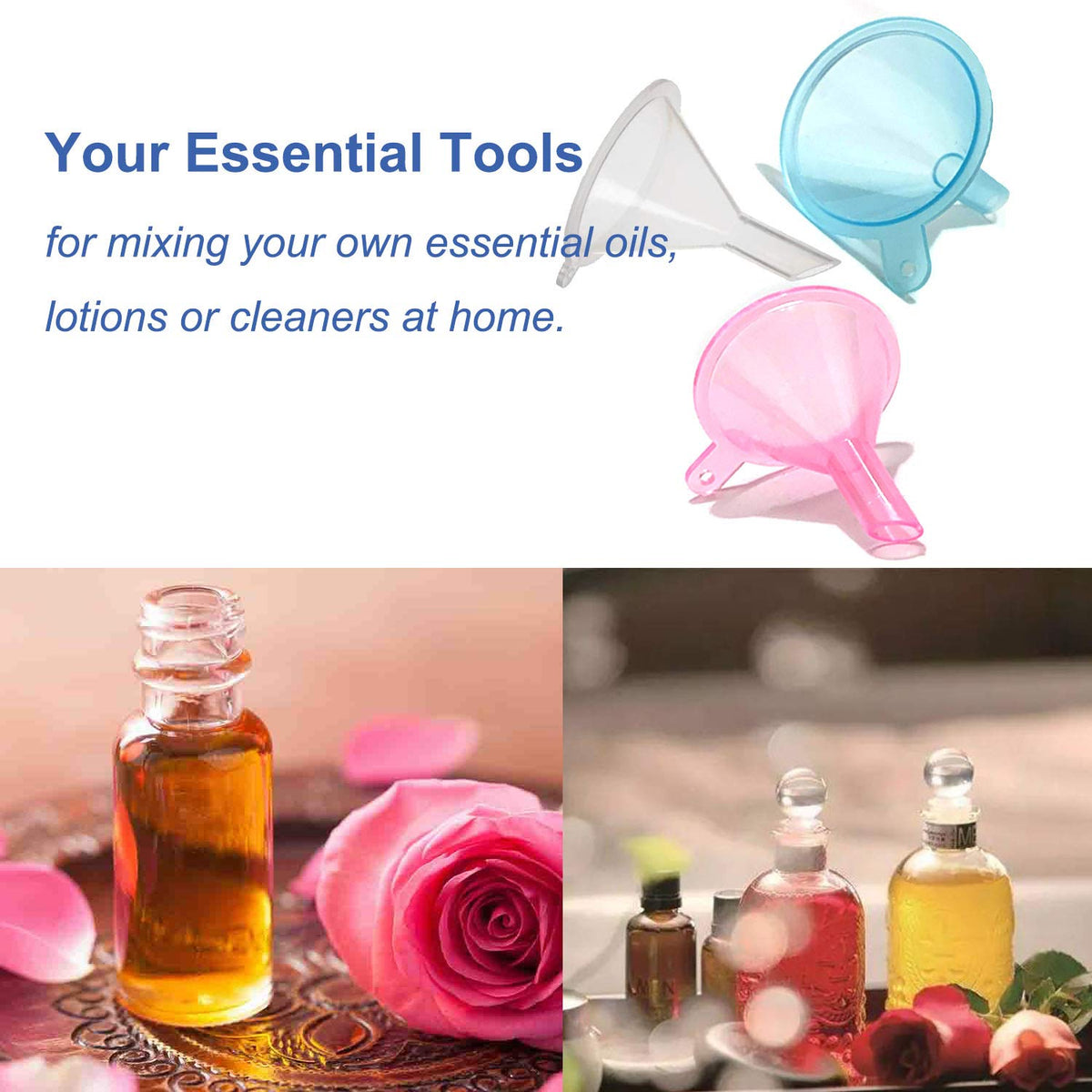 Avenoir Refillable Funnels for Lotion & Shampoo, 3 Colors