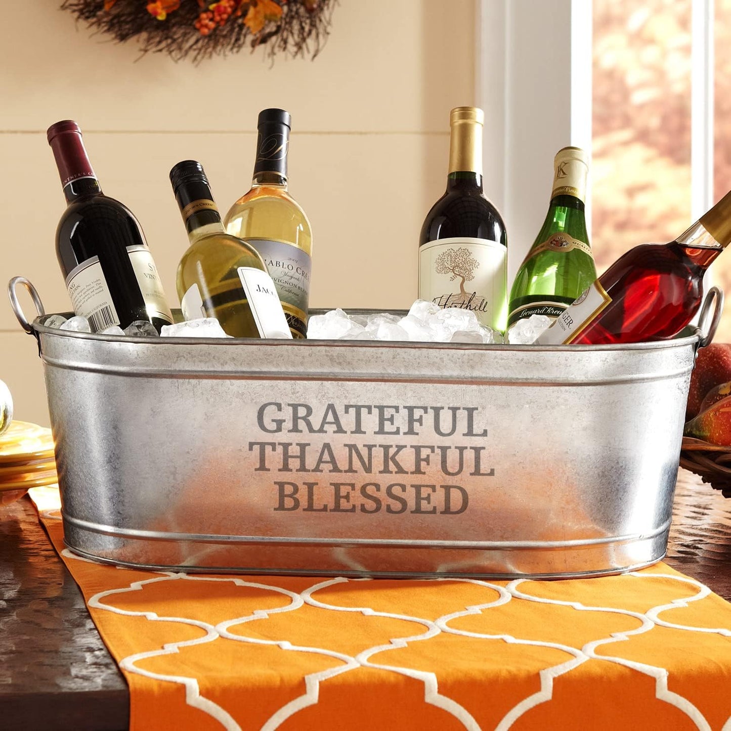 Let's Make Memories Personalized Beverage Tub - Custom Beverage Tub - Customize With Name & initial - Galvanized Drink Tub - 20 ¾"L x 11 ¾"W x 7" H - 5.5 Gallons
