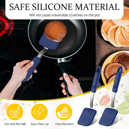 2Pcs Mini Silicone Cookie Brownie Spatula, Solid Flat, Khaki