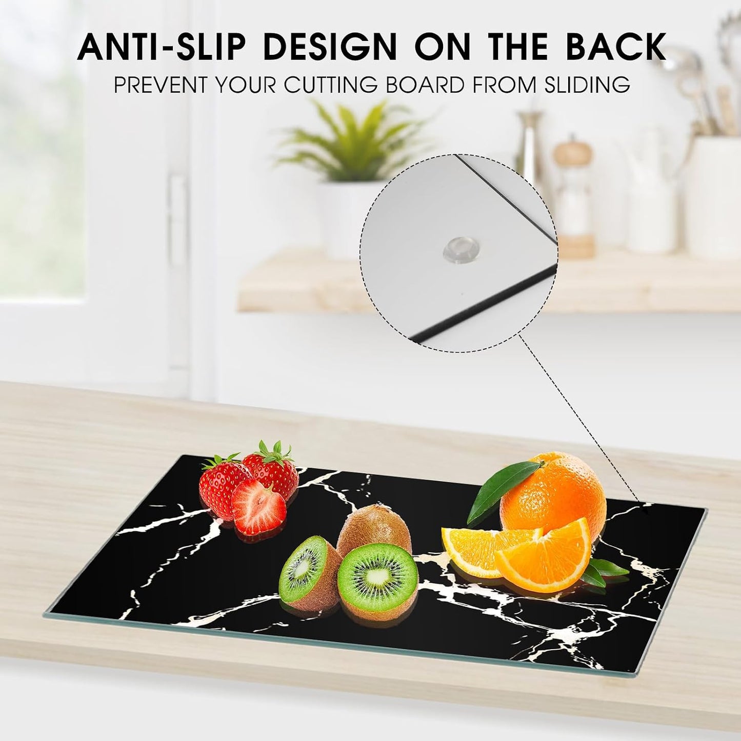 JAMBALAY Tempered Glass Cutting Boards for Kitchen, Gold 12"x8" & 16"x12" Glass Cutting Board Set with Marble Design, With Non Slip Foot, Shatter and Heat Resistant, Dishwasher Safe