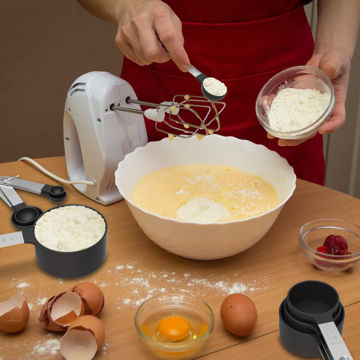 Measuring Cups & Spoons Set, Stackable Cups and Spoons