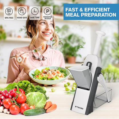 Safe Mandoline Slicer for Kitchen, Vegetable & Food Cutter, Easy to Clean