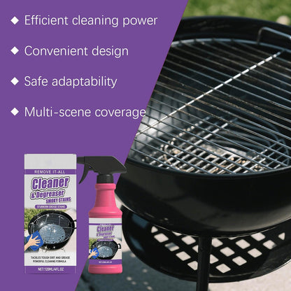 Fast-Acting Heavy-Duty Grill Degreaser Spray, Heavy Duty BBQ Grill Degreaser, Multi Functional Grease Remover for Outdoor Grills Effortlessly Removes Stubborn Oil & Carbon Residue (sponge)