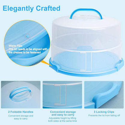 Bundt Cake Carrier, 13.5"Red Cake Carrier with Lid Handle Turntable and Cupcake Holder, Portable Cake Transport Container, Perfect Gifts for Transporting Cakes, Pies, Cupcakes, Nuts, Fruits