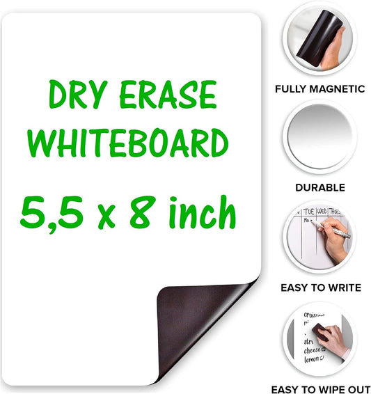 Dry Erase Small Magnetic to Do List White Board for Fridge A5 - Lined Dry Erase Todo List for Refrigerator - Daily Magnetic Planner - Mini Whiteboard Checklist - Magnet Task List White Board