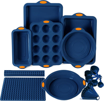 To encounter 2Pack Silicone Muffin Pan with Metal Frame, 12 Cup Regular Size Cupcake Pan, Non-Stick Baking Tray, Food Grade Baking Molds for Oven, Dishwasher Safe