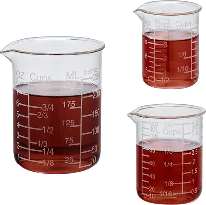 Ackers Etched Graduated Glass Measuring Cup - V-Shaped Spout- High Borosilicate Glass Measuring Cup for Kitchen or Dining, Easy to Read,1000 ML (32 Oz, 4 Cup)