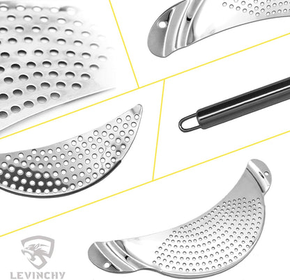 2-Piece Stainless Steel Kitchen Pot Strainer Double Handles