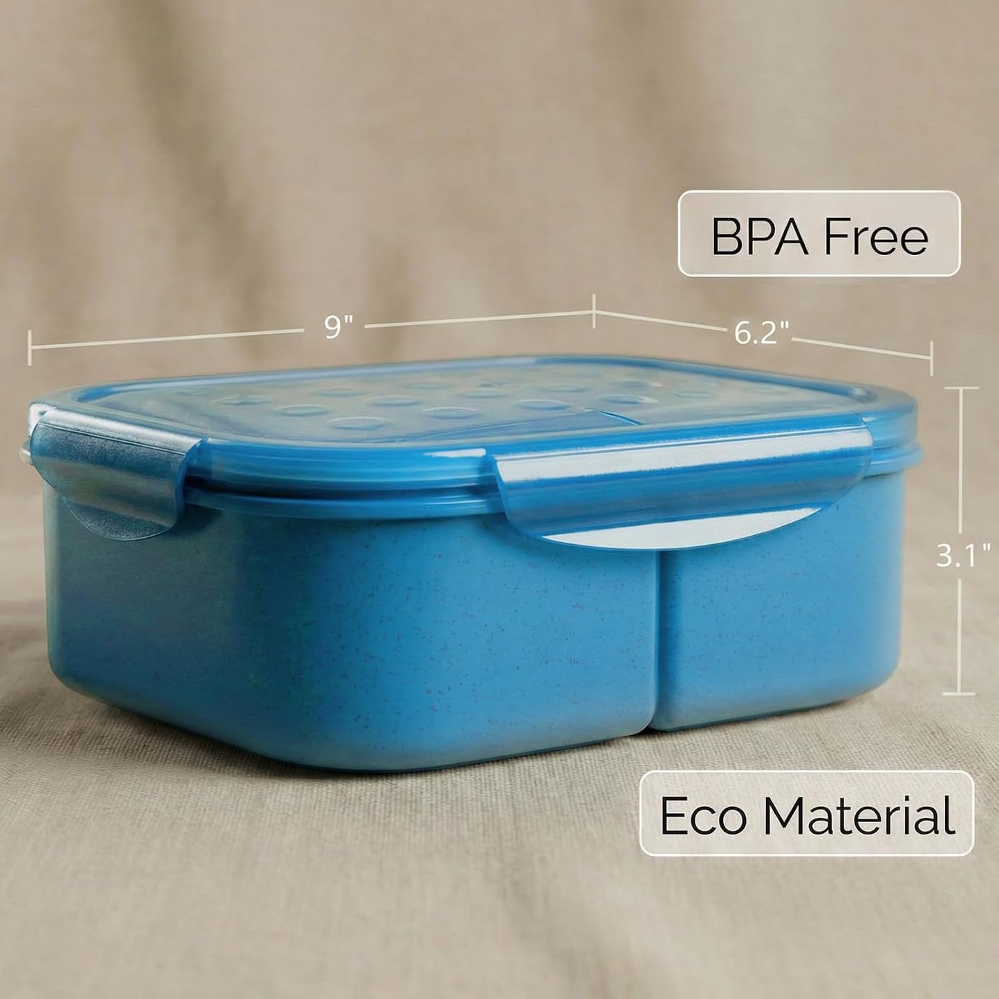 MISS BIG® Bento Box,Bento Box Adult,Lunch Box,Leak Proof Lunch Containers,No BPAs and No Chemical Dyes Bento Lunch Box,Dishwasher and Microwave Safe Lunch Containers for Adults(1900ml Gray)