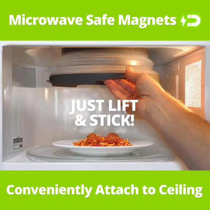 HOVER COVER Magnetic Microwave Splatter Cover - 12-Inch Collapsible - Gray