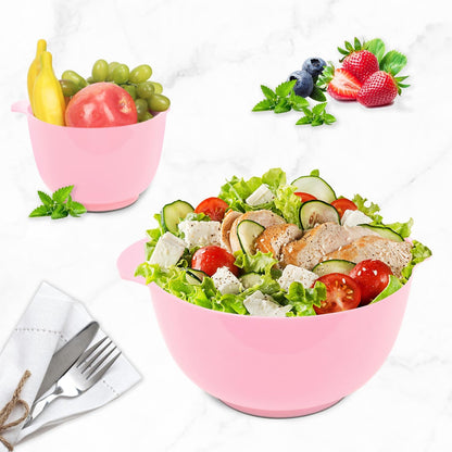 BoxedHome Nesting Plastic Mixing Bowl Set With Pour Spout, Microwave and Dishwasher Safe, BPA free Non-Slip Base, Set of 4 Size 1.7, 2.5, 3.5 and 4.5qt, Great for Prepping, Baking, Cooking (Dark Blue)