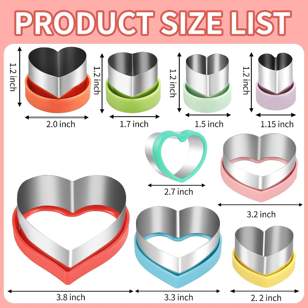 laxizar 10 Pcs Round Cookie Cutters Set Stainless Steel Biscuit Cutter