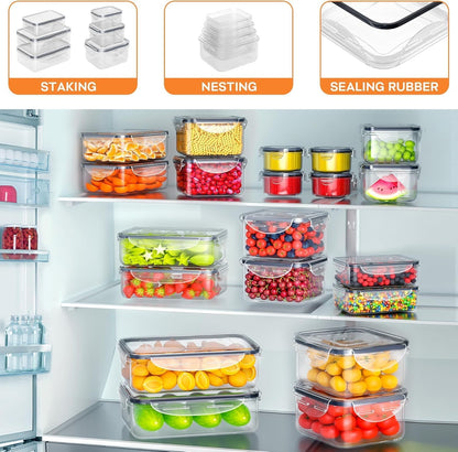 AISOON 40 Pcs 85oz Food Storage Containers with Lids, Airtight BPA-Free Leakproof Reusable Kitchen Containers, Freezer Safe Meal Prep & Pantry Organizer Set, Microwave & Dishwasher Safe